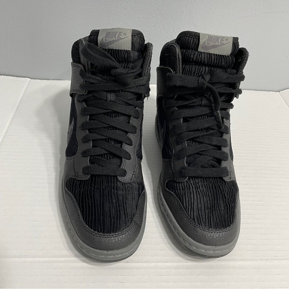 Size 8.5 Women’s - Nike Dunk Sky High Black Metallic Hidden wedge  Hematite W - Picture 5 of 14